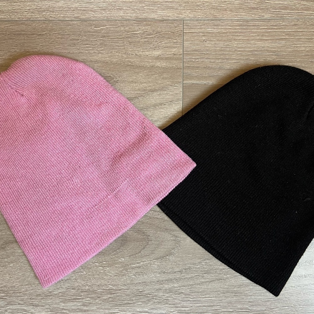 PINK & BLACK BEANIE